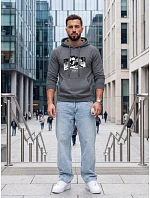Pánská mikina s kapucí a potiskem TOKYO, tmavě šedá, FashionStreet NX5146BX