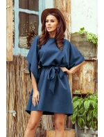 SOFIA - Světle modré dámské motýlkové šaty 287-7 SOFIA - Světle modré dámské motýlkové šaty 287-7