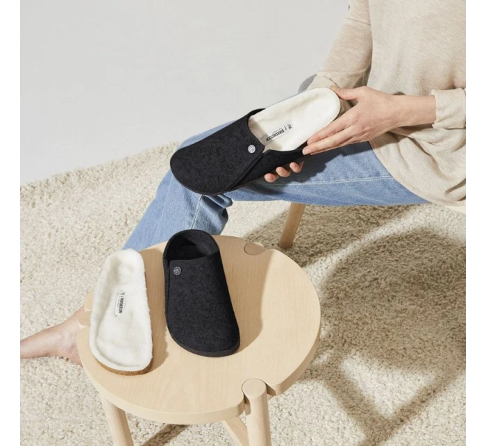 zateplené pantofle  Anthracite z vlněné regular wide model 21351024 - Birkenstock