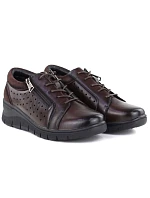 Dámské kožené polobotky na platformovém podpatku hnědé Vinceza 39977 Dámské kožené polobotky na platformovém podpatku hnědé Vinceza 39977