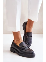 Dámské kožené mokasíny černé model 21633347 - SERGIO LEONE