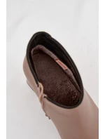 Kožené zateplené kotníkové boty na jehlový podpatek Béžové Ivessara Kožené zateplené kotníkové boty na jehlový podpatek Béžové Ivessara