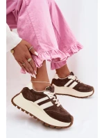 Semišové tenisky na masivní platformě D&A GR61-5986 Čokoládové