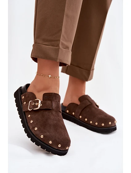 z semiše na platformě s a přezkou Big Star Čokoládové model 22100931 - Big Star Shoes z semiše na platformě s a přezkou Big Star Čokoládové model 22100931 - Big Star Shoes