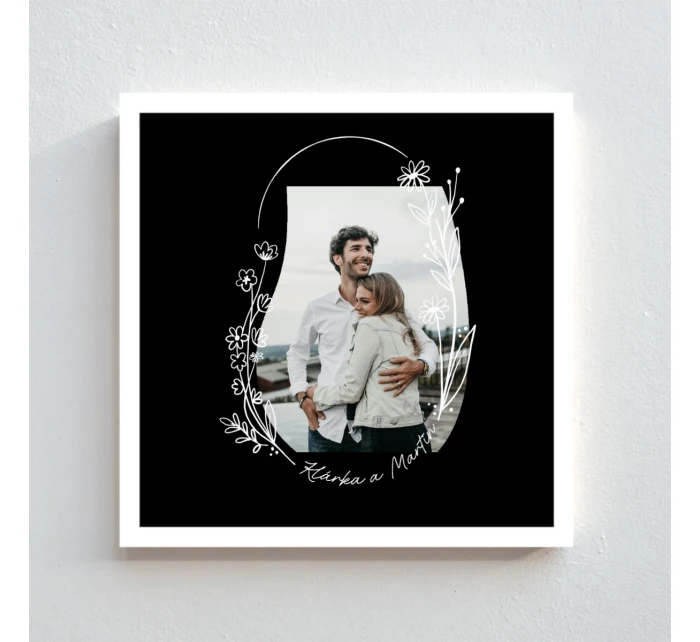Plakát v rámu - čtverec 20x20 - květinové ohraničení 
