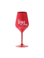 JSI LÁSKA MÁ JEDINÁ - červená nerozbitná sklenice na víno 470 ml JSI LÁSKA MÁ JEDINÁ - červená nerozbitná sklenice na víno 470 ml