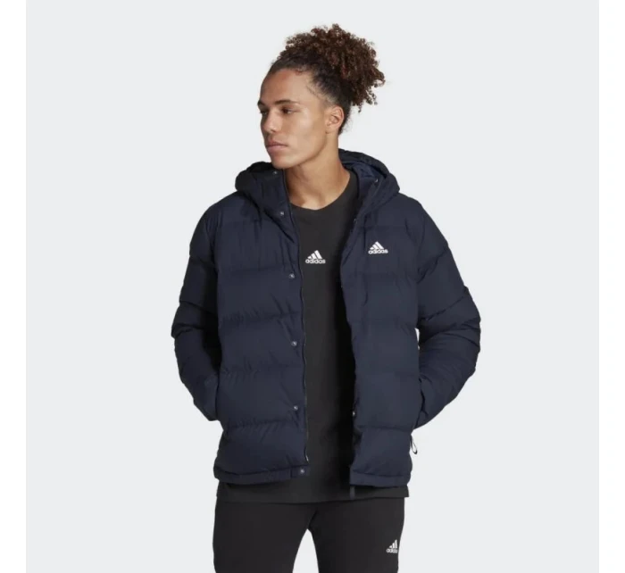 Pánská péřová bunda s kapucí M model 21859205 Tmavě modrá - ADIDAS Pánská péřová bunda s kapucí M model 21859205 Tmavě modrá - ADIDAS