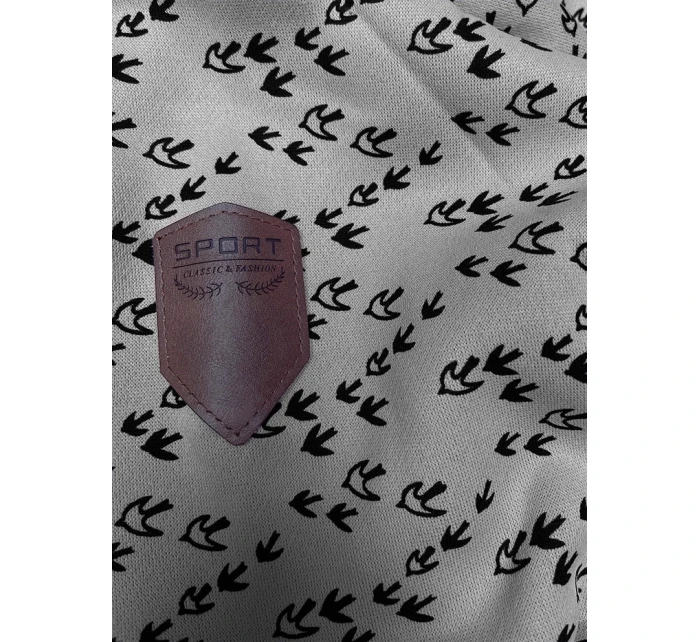 Šedá sportovní mikina s kapucí a se vzorem model 21310460 - 6&8 Fashion