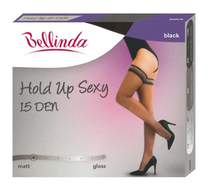 Samodržící punčocháče HOLD UP SEXY 15 DEN - BELLINDA - černá