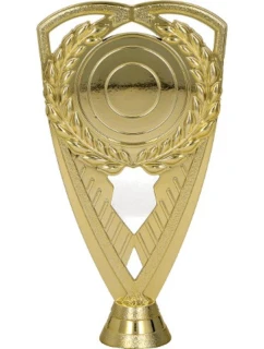 Zlatá plastová figurka s místem pro emblém
