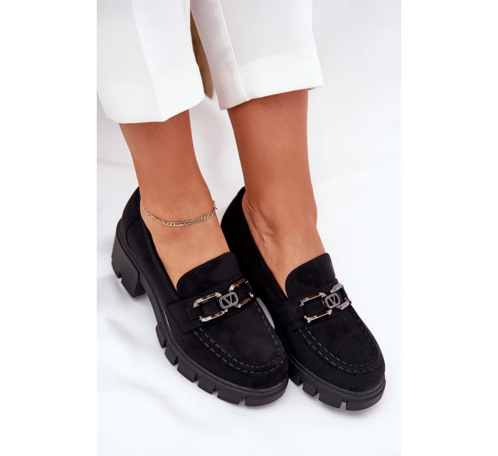 Eko Semišové Polobotky Dámské S Dekorací model 21686592 Černé - VINCEZA