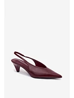 Sandály na kuželovém podpatku z umělé kůže bordové sapphire Sandály na kuželovém podpatku z umělé kůže bordové sapphire