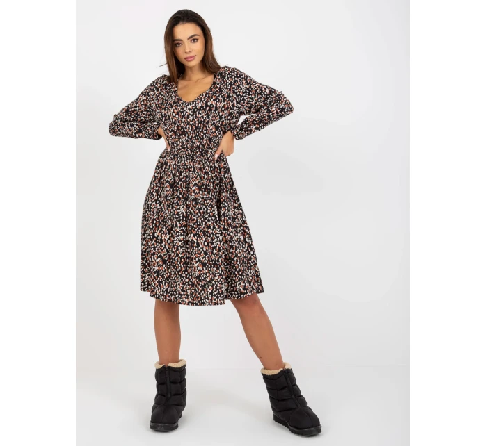 Sukienka model 21110892 czarno beżowy - FPrice Sukienka model 21110892 czarno beżowy - FPrice
