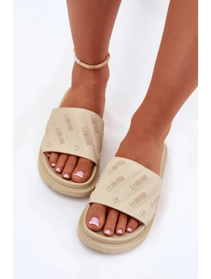 Dámské pantofle na platformě Big Star – béžové Dámské pantofle na platformě Big Star – béžové