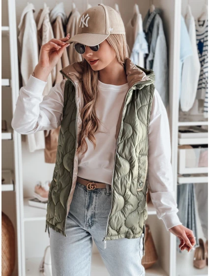 Dámská přechodná prošívaná vesta VESOLITA zelená FashionStreet TY4877