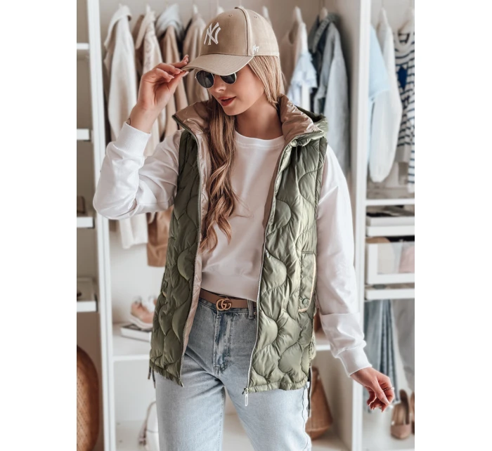 Dámská přechodná prošívaná vesta VESOLITA zelená FashionStreet TY4877