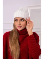 Ariana ecru čepice s lemem model 18751461 - K-Fashion Ariana ecru čepice s lemem model 18751461 - K-Fashion