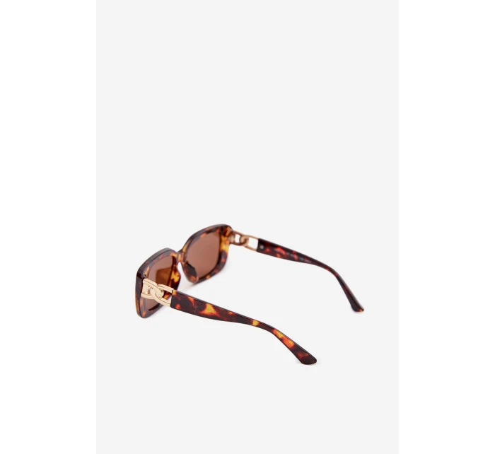 Dámské sluneční brýle s zlatým detailem Hnědé