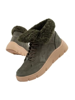 Dámské kotníkové zateplené boty F30232 1020 400Tmavě zelená s hnědou - Scholl