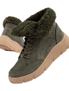 Dámské kotníkové zateplené boty F30232 1020 400Tmavě zelená s hnědou - Scholl