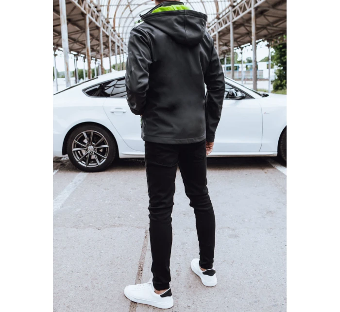 Pánská softshellová bunda s kapucí tmavě šedá FashionStreet TX4472