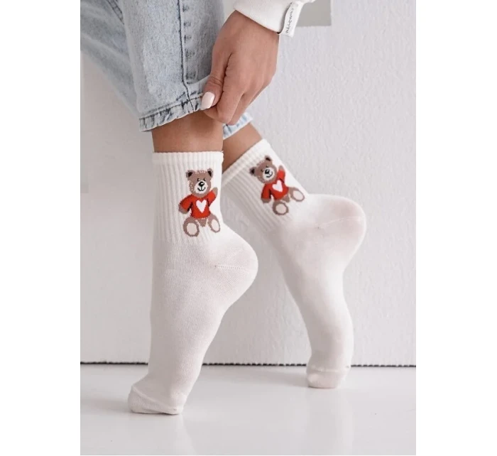Milena ponožky 0200-144 Valentýnský medvěd 37-41