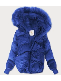 Dámská bunda v chrpové barvě s kapucí model 21242248 - Libland