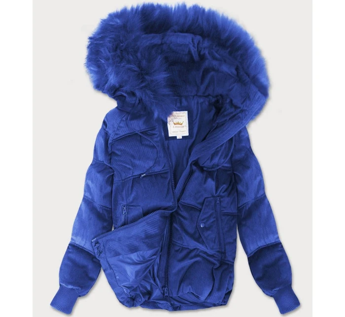 Dámská bunda v chrpové barvě s kapucí model 21242248 - Libland Dámská bunda v chrpové barvě s kapucí model 21242248 - Libland