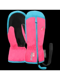 Dětské zimní rukavice REUSCH Ben Mitten nepromokavé zateplené jednoprsté růžové/modré (62/85/408/3305)