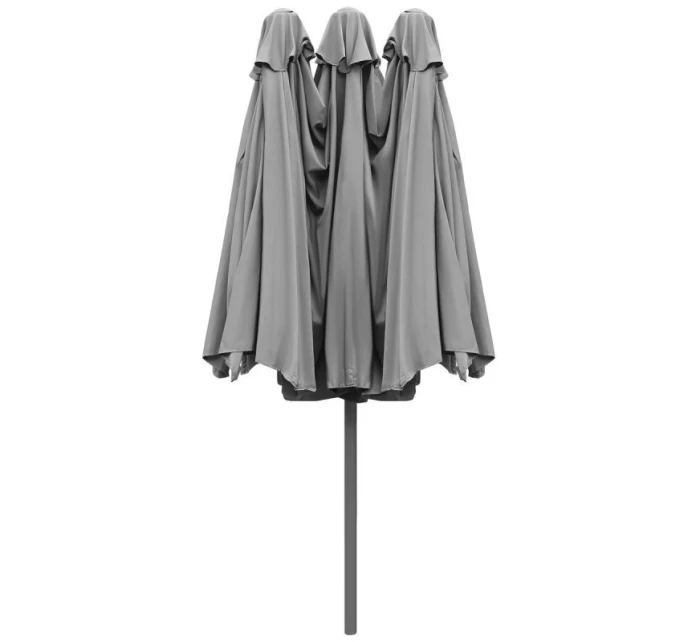ZAHRADNÍ PARASOL XXXL 2,7x4,6 m ŠEDÝ SASKA GARDEN