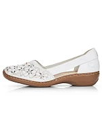 Rieker W RKR442B bílá ažurová kožená polobotka