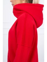 Zateplená mikina s prodlouženými zády a kapsami červená Zateplená mikina s prodlouženými zády a kapsami červená