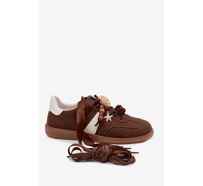 Dámské tenisky s ozdobami Čokoládové model 22095093 - Boto Dámské tenisky s ozdobami Čokoládové model 22095093 - Boto