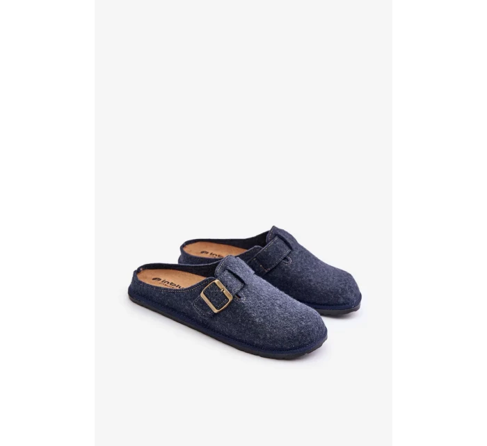 Pohodlné Pánské Pantofle S Přezkou Inblu Modré