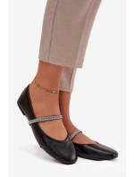 Dámské baleríny s pásky – černé model 21834673 - Kesi