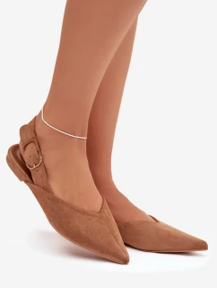 Dámské baleríny s přezkou Tanelia – camel