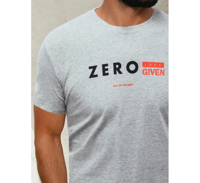 Pánské tričko s potiskem světle šedé Dstreet RX4744 Pánské tričko s potiskem světle šedé Dstreet RX4744