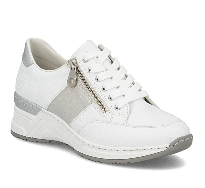 Dámské tenisky s polovičním zipem bílé model 22021873 - Rieker Dámské tenisky s polovičním zipem bílé model 22021873 - Rieker