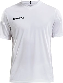 Craft Teamwear Squad Go Jersey Solid M Pánské sportovní tričko s výstřihem do V 82.5560 white