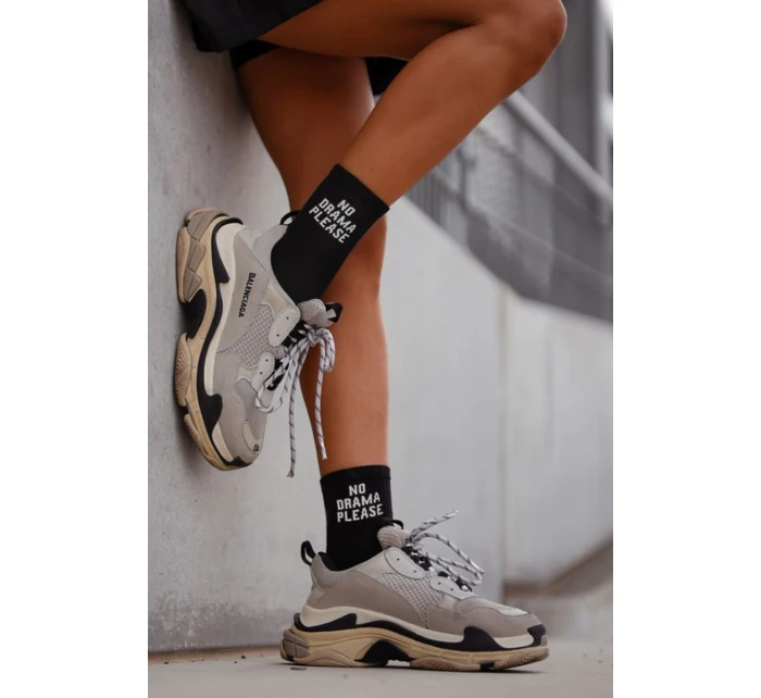 Dámské Ponožky Se Nápisem NO DRAMA PLEASE Černé