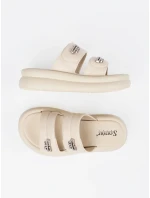 Jedinečné Jasnobeżowy dámské  nazouváky platforma