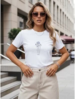 Dámské tričko s jemným potiskem, bílé, FashionStreet NX8006RY