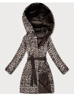 Oboustranná zimní plus size bunda v panteřím vzorem barvě model 21753530 - MINORITY