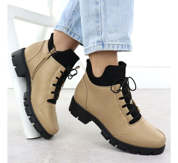 Béžové dámské boty model 21905622 - JEZZI Béžové dámské boty model 21905622 - JEZZI