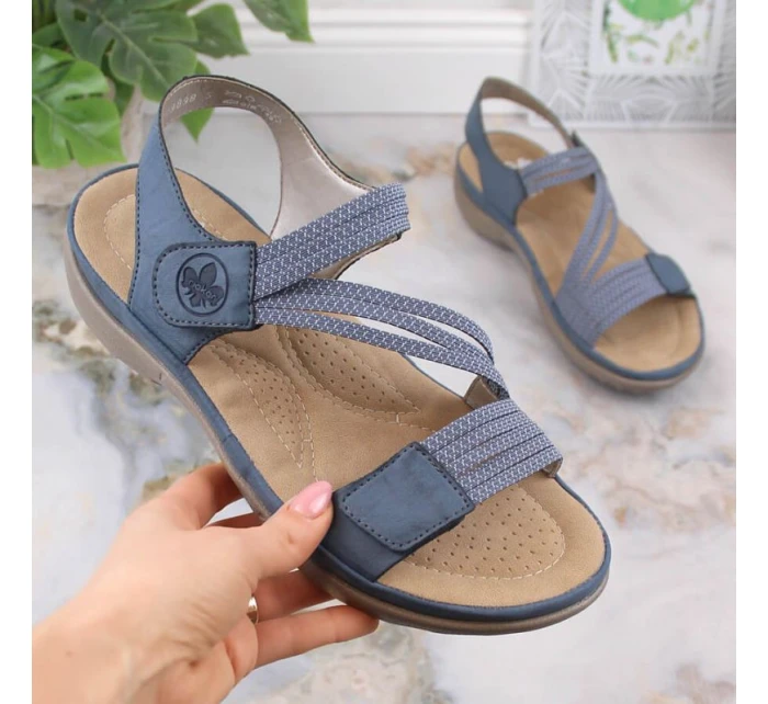Pohodlné modré sandály Rieker W RKR587
