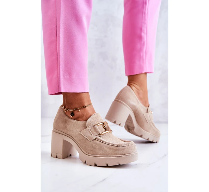 Elegantní boty se zlatým zdobením Světle béžová model 21583105 - Boto Elegantní boty se zlatým zdobením Světle béžová model 21583105 - Boto