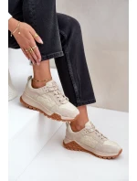 Dámské kožené tenisky Big Star model 21680210 HiPoly System béžové - Big Star Shoes Dámské kožené tenisky Big Star model 21680210 HiPoly System béžové - Big Star Shoes