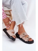 Dámské Sametové Sandały S Dekorativními Přezkami Big Star RR274659 Světle Růžové Dámské Sametové Sandały S Dekorativními Přezkami Big Star RR274659 Světle Růžové