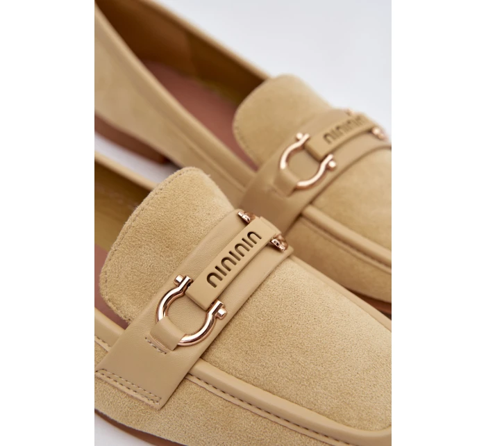 Dámské Mokasyny Loafersy s Ozdobným Prvkem Žluté Evelora