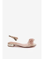 Dámské sandály průhledné s krystaly Zlaté D&A MR61-9002